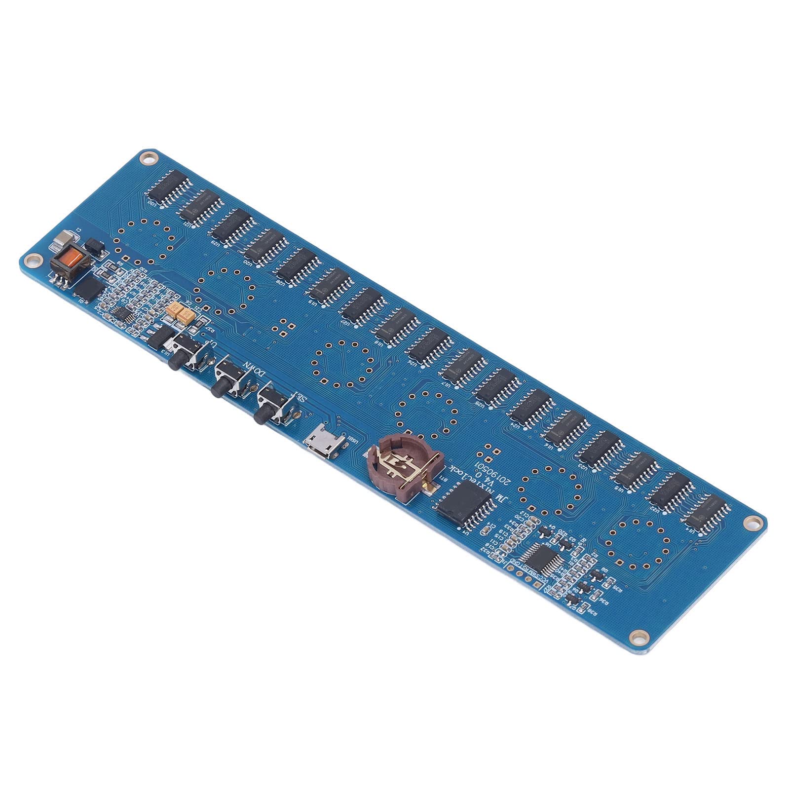 Zestaw zegara z rurką świecącą DIY, wyświetlacz czasu 12/24-godzinnego, antywirusowy, kolorowe światła, interfejs USB 5 V, obudowa z drewna bukowego, szklany moduł rurkowy
