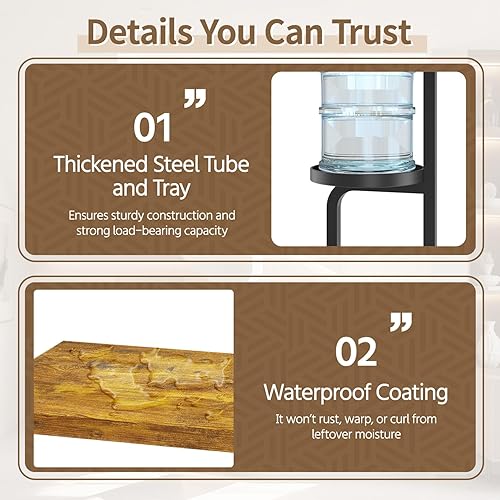 Miniatura 3 de LASZOLA Soporte alto negro para plantas de 5 niveles para interiores con bandeja de metal resistente, estante vertical grande de varios niveles para