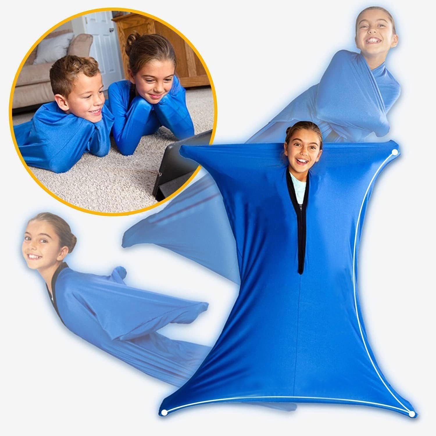 UoQo Sensory Body Socks for Autism,Helps Kids with ASD,Sensory Den Fidget Anxiety & Spatial Awareness Aids,to Relieve Stress,Self-Claming,Relaxing (Height 35-44 IN) - Image 3