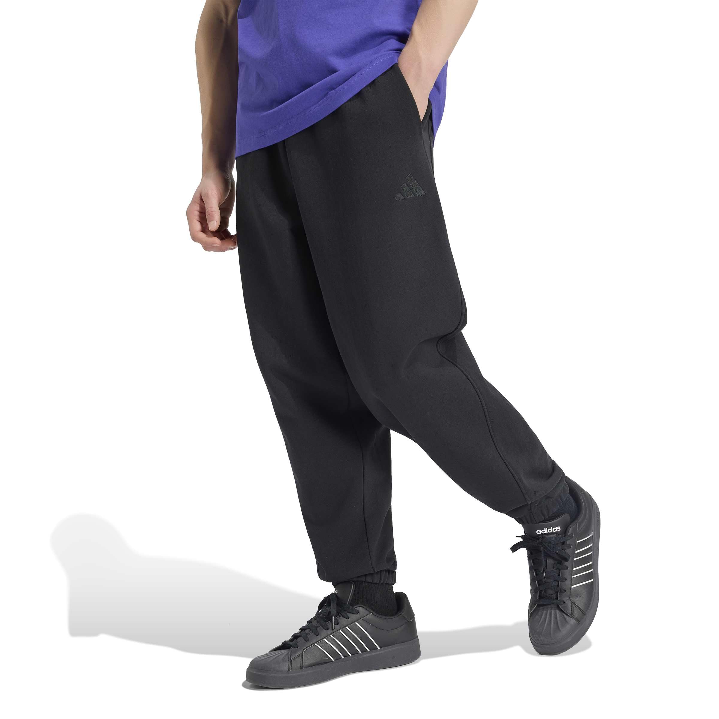 Mens Kit Small Logo Regular Cuffed Pants Casual - Black