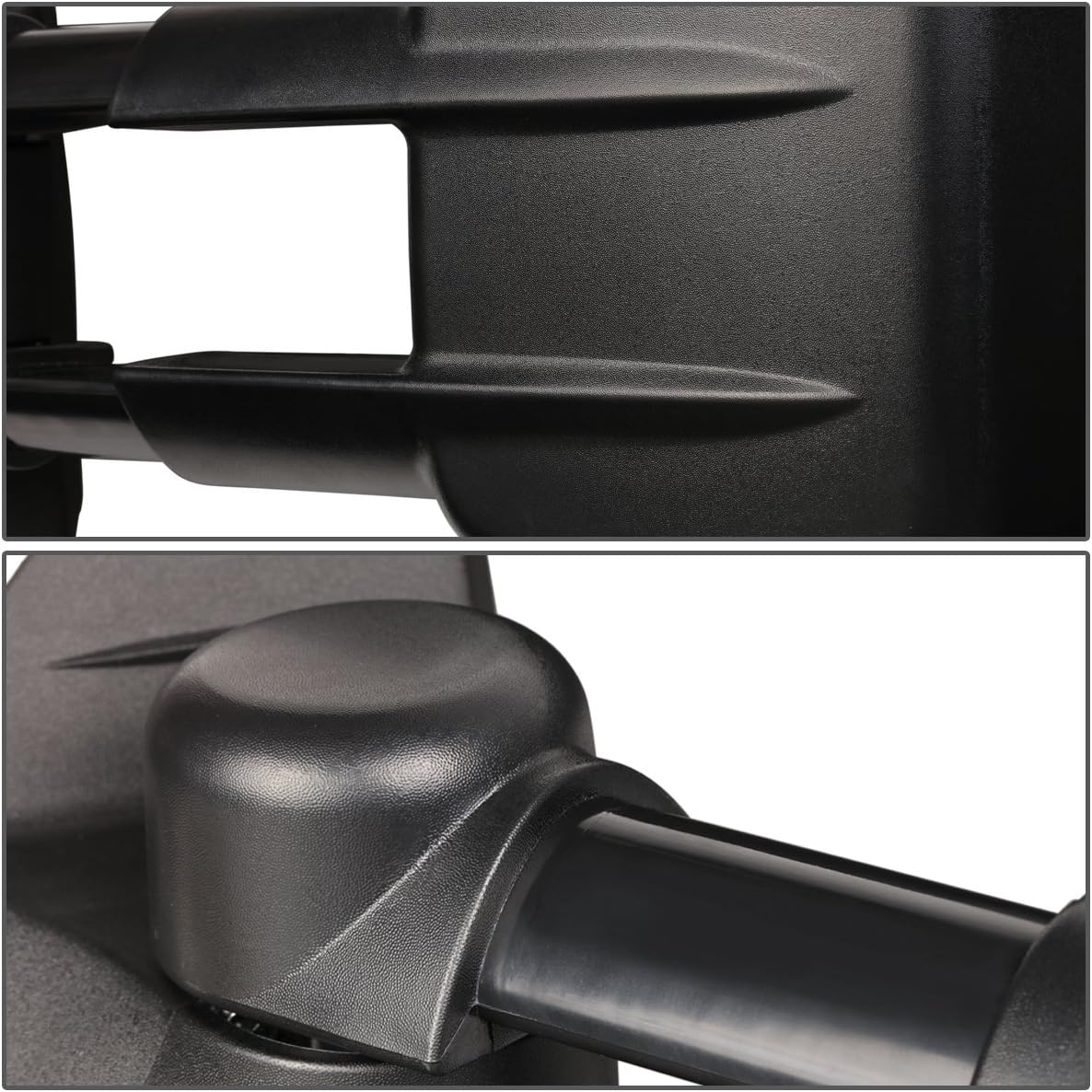 Auto Dynasty Driver Left Sdie Rear View Towing Mirror - Manual Telescoping | Power Adjustment | Heated Glass - Compatible with Chevy Silverado GMC Sierra GMT900 07-14, Textured Black