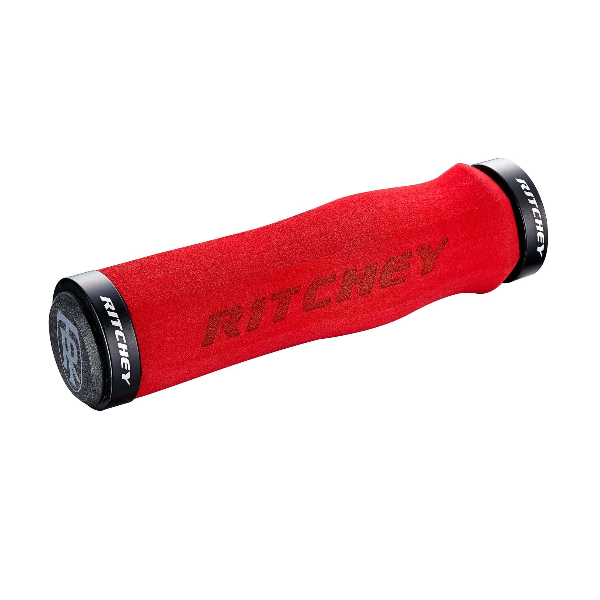 Ritchey WCS Truegrip Neoprene Locking MTB Handlebar Grips: Red 130mm, 130 mm