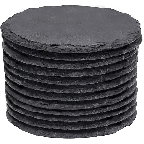 4 Inch Black Slate Coasters for Home Decor