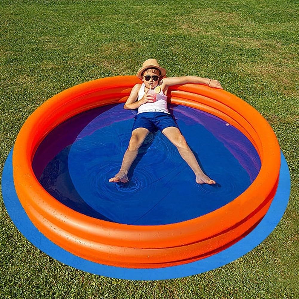 Tapis de piscine rond bleu