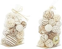 Vista 1 de Deco 79 Recipientes decorativos hechos a mano con orbes y jarrones decorativos secos con diferentes diseños, juego de 2 cajas decorativas