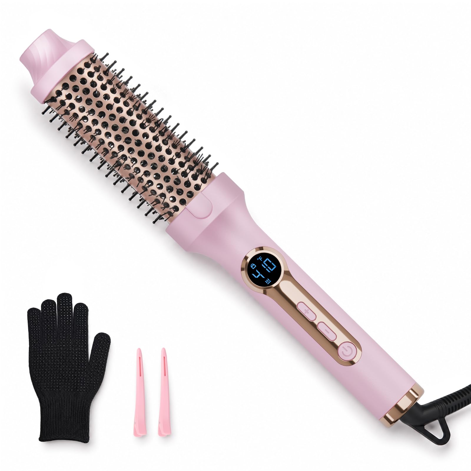 PRITECH Thermal Brush 1.5 inch, Curling Brush Volumizer (Pink)