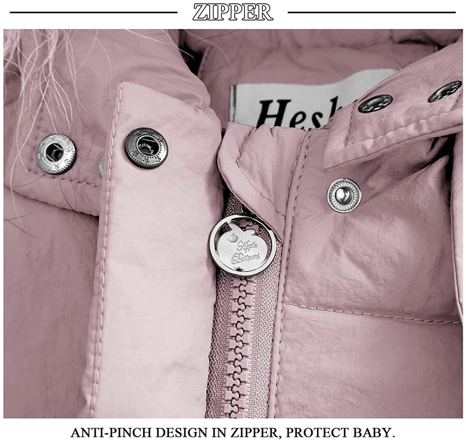 Generisch Piumino invernale per bambini, con cappuccio in pelliccia sintetica, caldo, abbigliamento outdoor