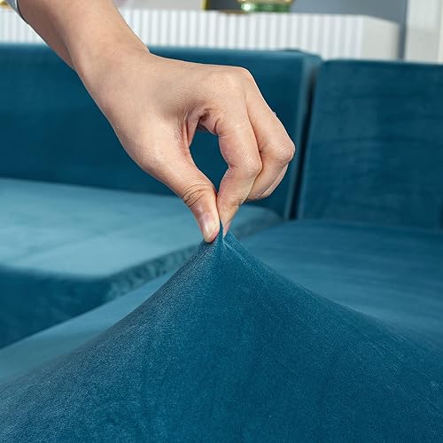 Vista 33 de MIFXIN Funda de sofá seccional de 2 piezas elásticas de 3 asientos en forma de L, fundas elásticas para sofá seccional, protector de muebles