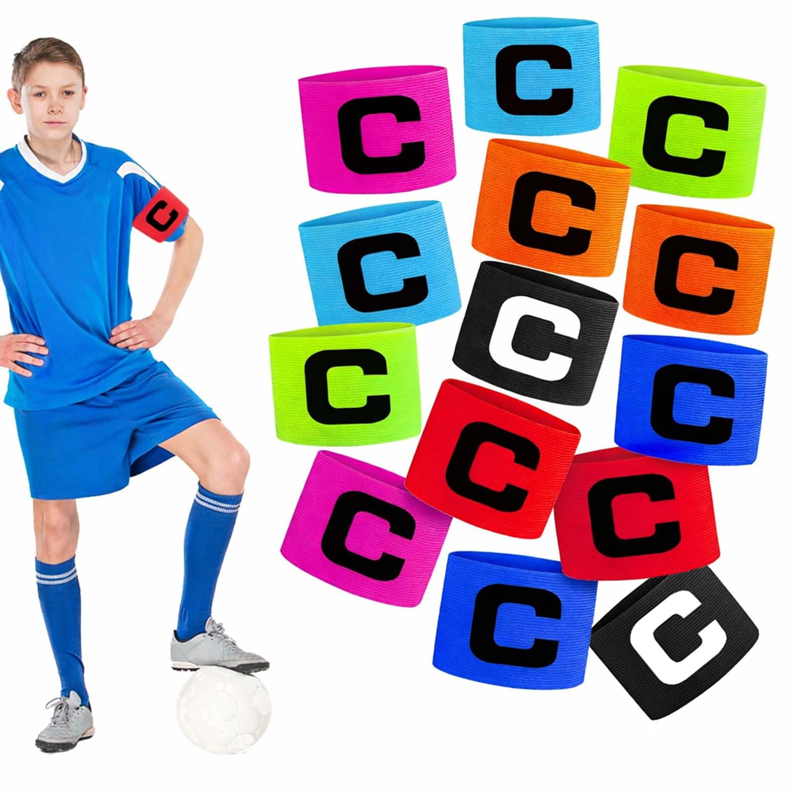 3 Fasce Da Capitano Calcio Regolabili - Nylon Traspirante Per Rugby, Basket - Adulte E Adolescenti