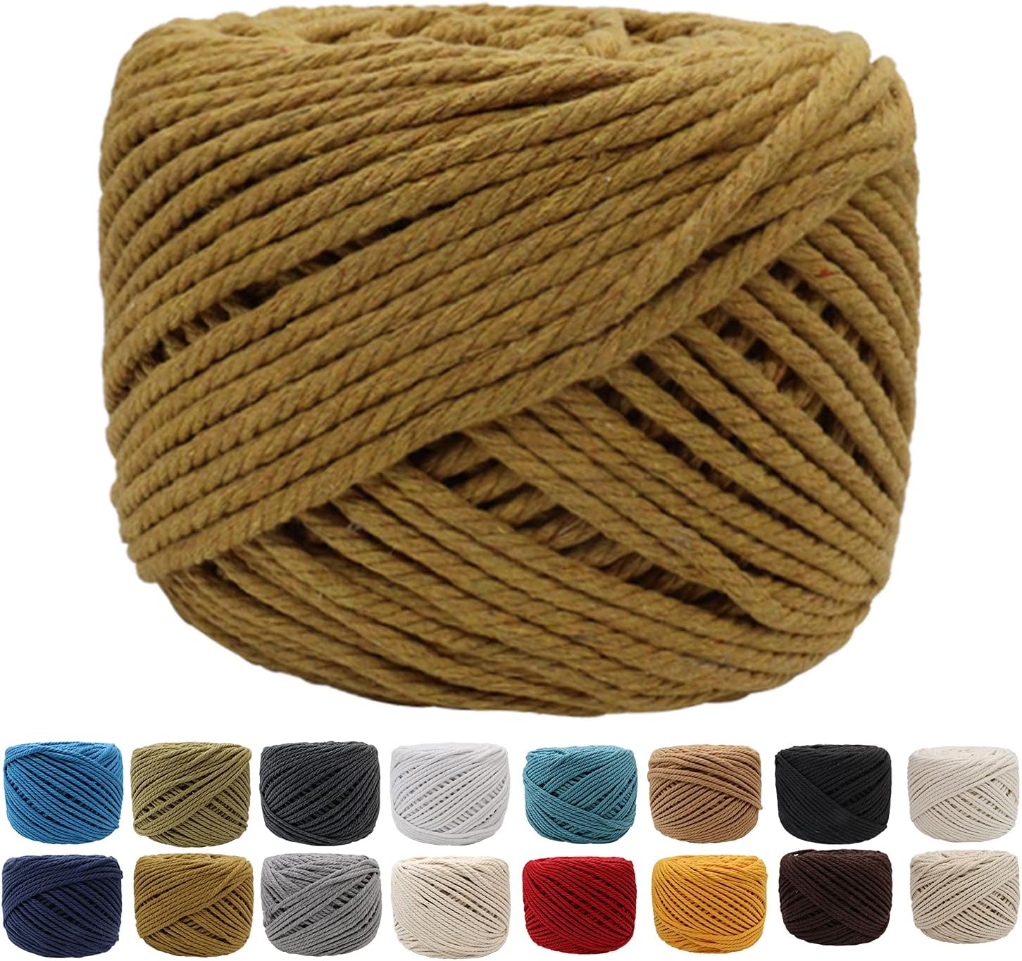 Suntq Cotton Cord 4mm Handmade Decorations Natural Cotton Macrame Cord DIY Wall Hanging Plant Hanger Craft Making Knitting Rope 4mm Macrame Cord