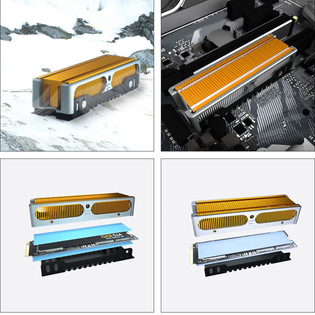 Metallener Albronze M. SSD für Kühlkörper State, 2, Gold