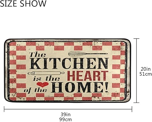 Miniatura 10 de Alfombra de pasillo de lavandería de granja, antifatiga, color negro, antideslizante, lavable, alfombra para el piso de la cocina del hogar, 39 x 20