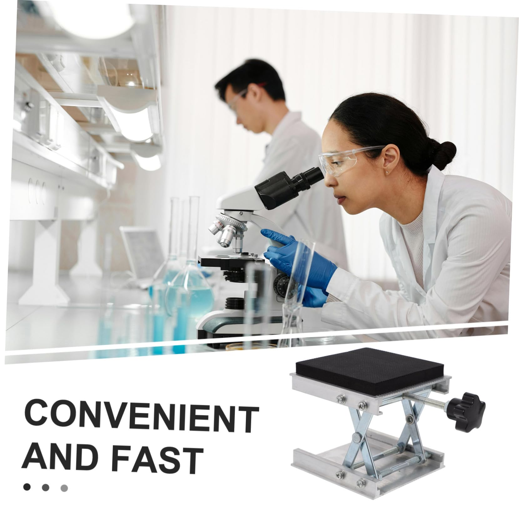 Gatuida Plateforme Élévatrice de Laboratoire à Ciseaux Manuelle Support de Levage Robuste pour Cric Scientifique