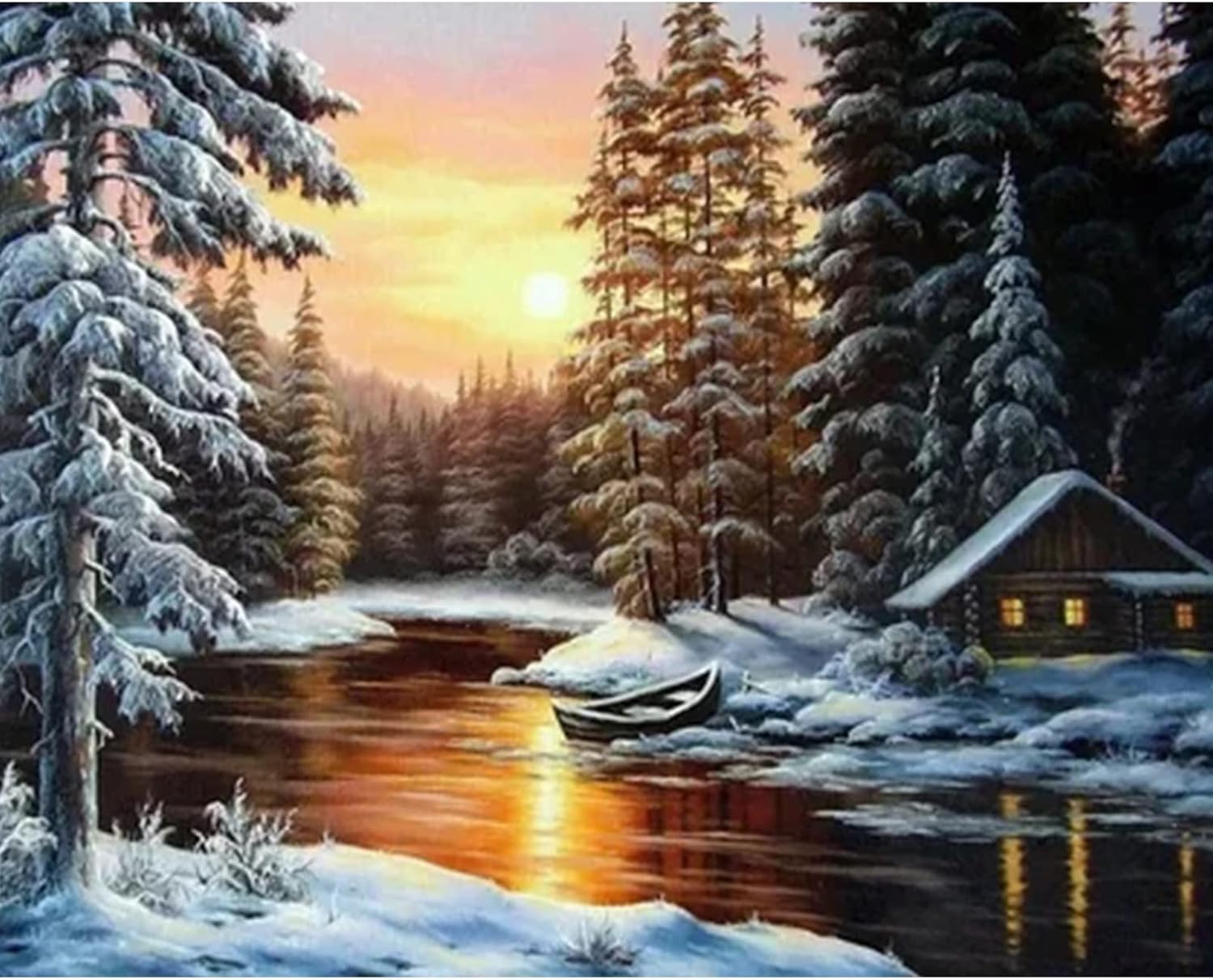 Aihonmin Paint By Numbers Kits 16x20 Inch Canvas DIY Oil - View #9