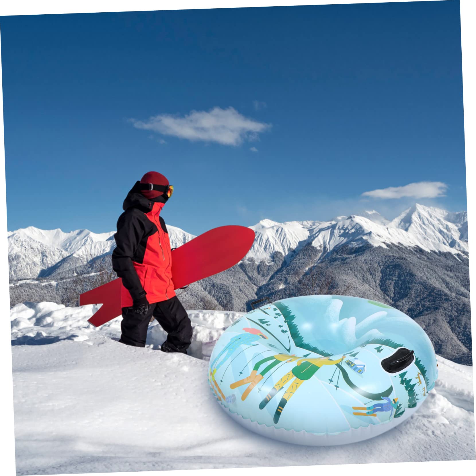 BESPORTBLE 1pezzi Tubo da Sci Gonfiabile in Pvc Ispessito Slitta da Neve per Esterni Attrezzo da Sci per Sport Invernali all Aperto