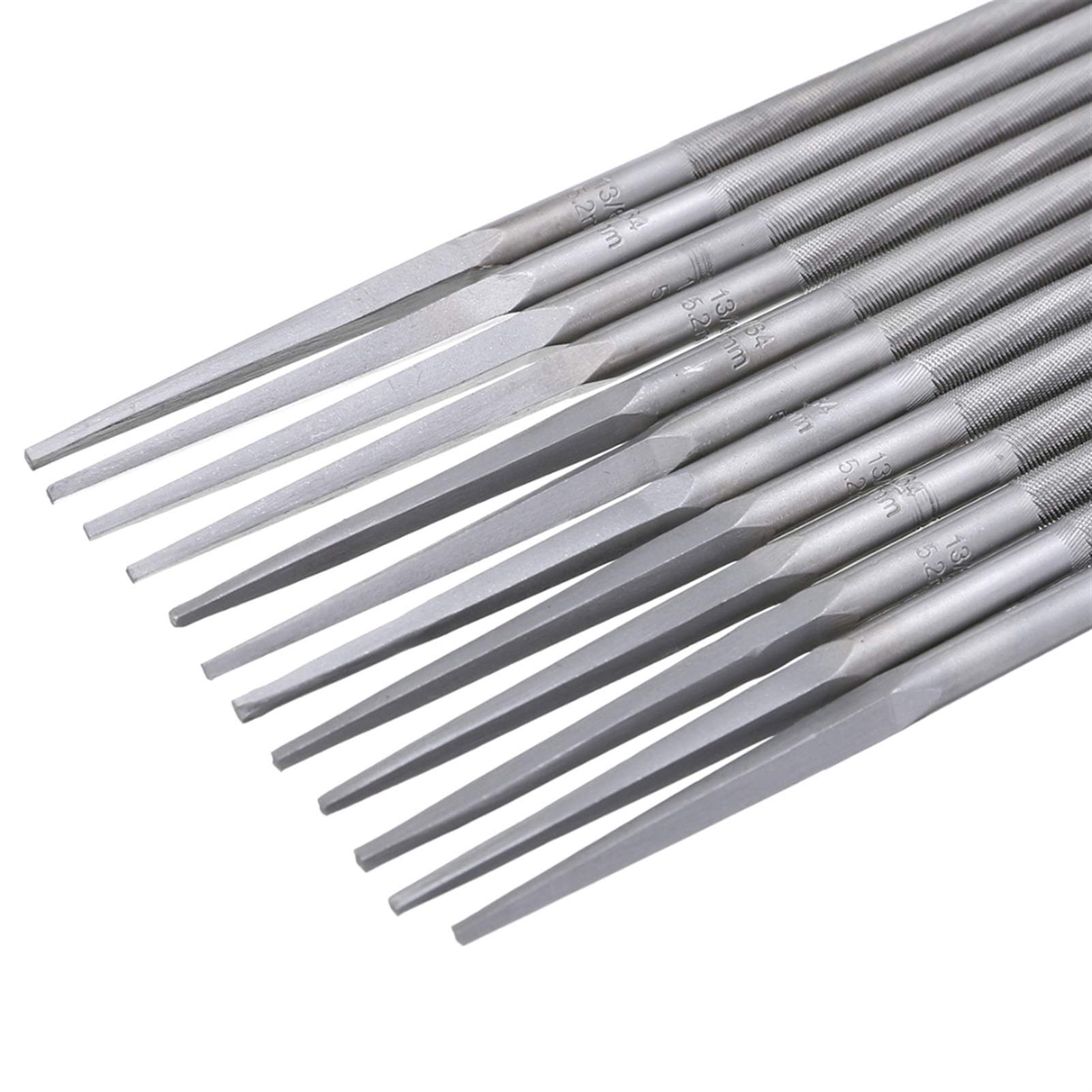 Limas de metal for acero, herramientas mecánicas, Juego de limas de escofina de metal, lima de motosierra de 12 piezas, limas de afilar redondas de 5,2 mm, afilador de cadena de sierra de 3/8 pulgadas