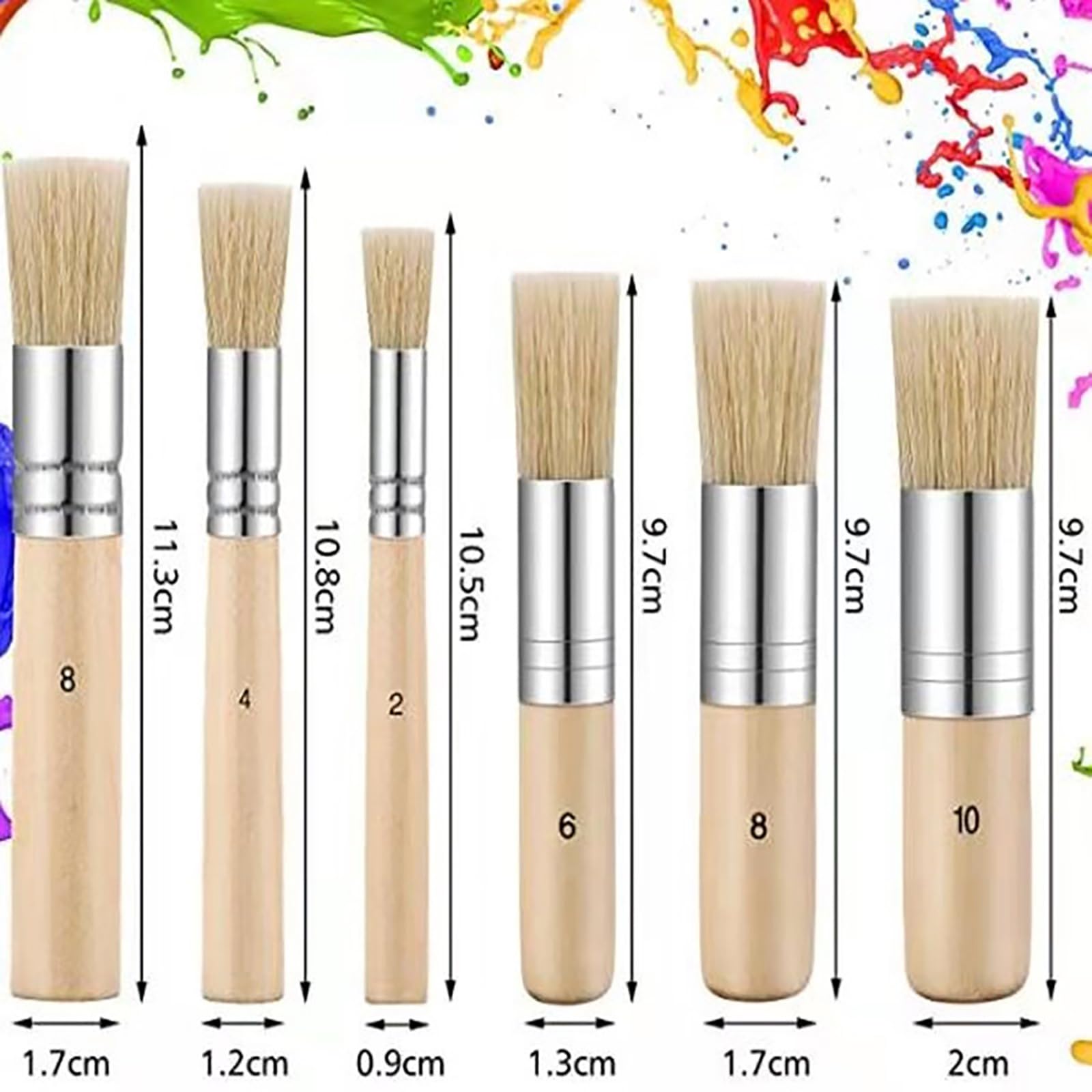 Juego de 6 Pinceles acrílicos de cerdas Naturales, de Nailon, para Acuarela, óleo, Ideal para Estudiantes, Principiantes y Artistas.