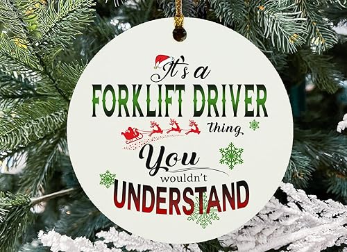 Adorno de Navidad para conductor de montacargas, nuevo trabajo, regalo para compañero de trabajo, es un conductor de montacargas, cosa que no