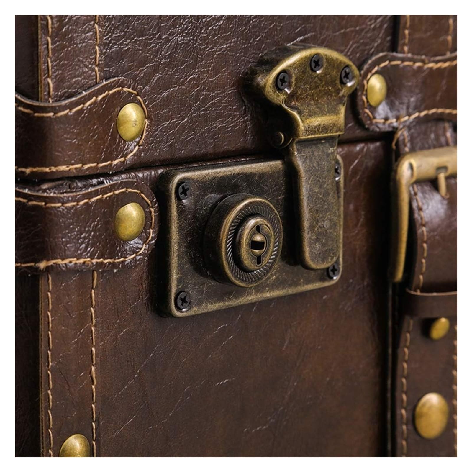 Maleta Retro, baúl de Madera Antiguo, Maletas, Accesorios de fotografía, decoración de Almacenamiento, Maletas Retro, 3 Estilos (marrón, 48x28x16cm)
