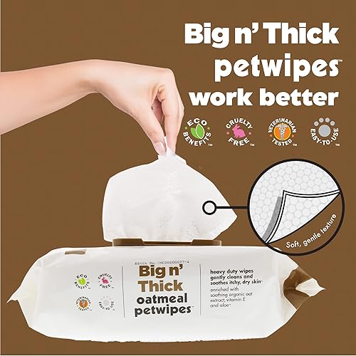 Miniatura 4 de Petkin Toallitas para mascotas para perros y gatos, 200 toallitas (grande)  Toallitas de avena para mascotas para perros y gatos  Alivia la picazón