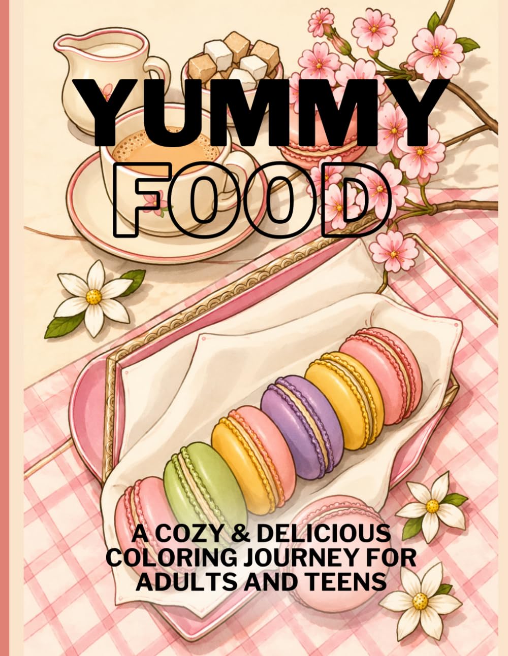 Yummy Food: A Cozy & Delicious Coloring Journey for Adults and Teens: Bold, Easy, and Intricate Food Coloring Book with Sweet Treats, Snacks, and Desserts for Relaxation