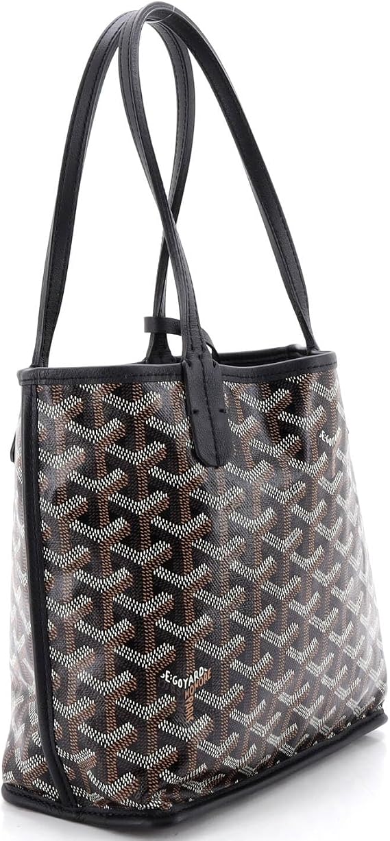 Pre-Loved Anjou Reversible Tote Coated Canvas Mini, Black