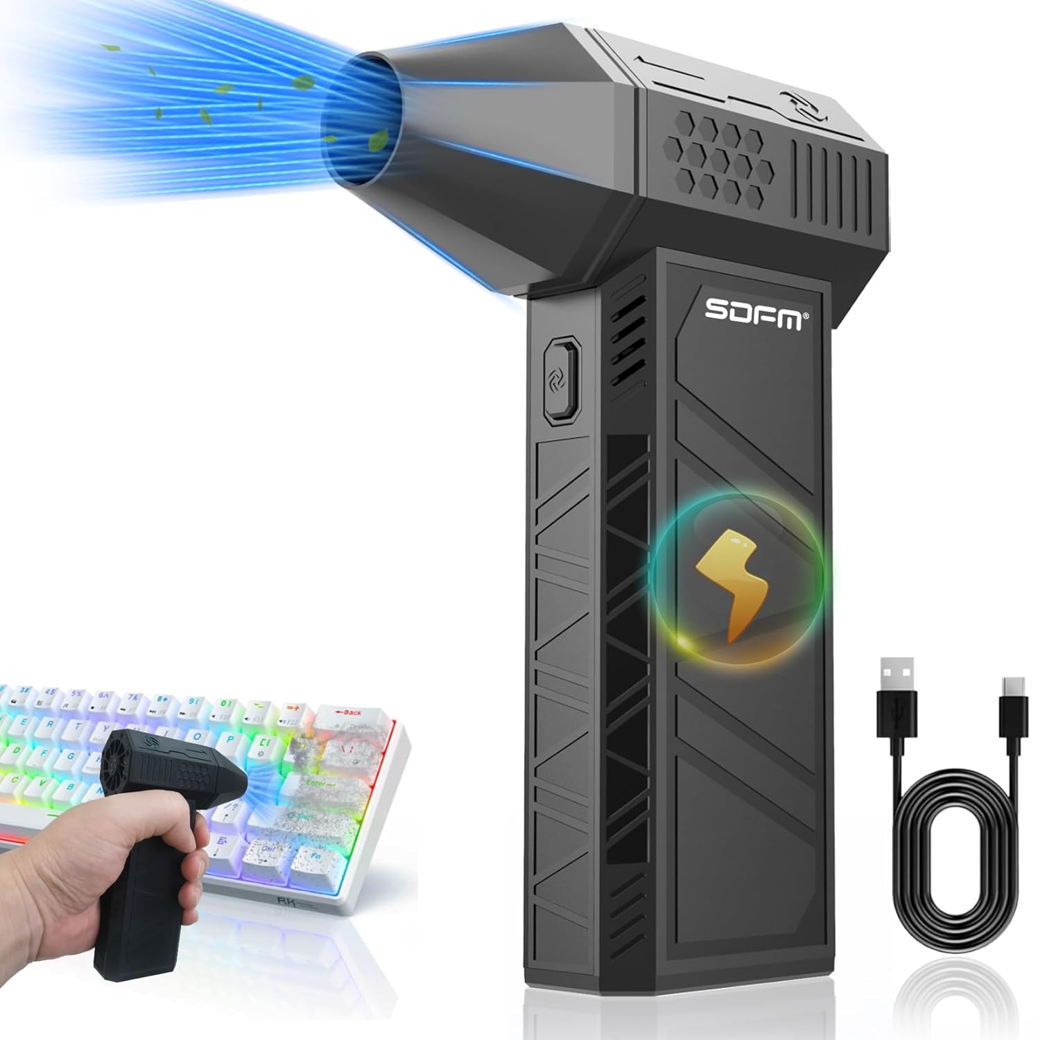 Powerful Compressed Air Duster3 Gear Adjustable 130000RPM Electric Air