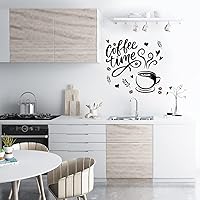 Vista 3 de OLYCRAFT Calcomanías de pared de PVC para taza de café, calcomanías artísticas, calcomanías para el hogar, murales para dormitorio, sala de estar