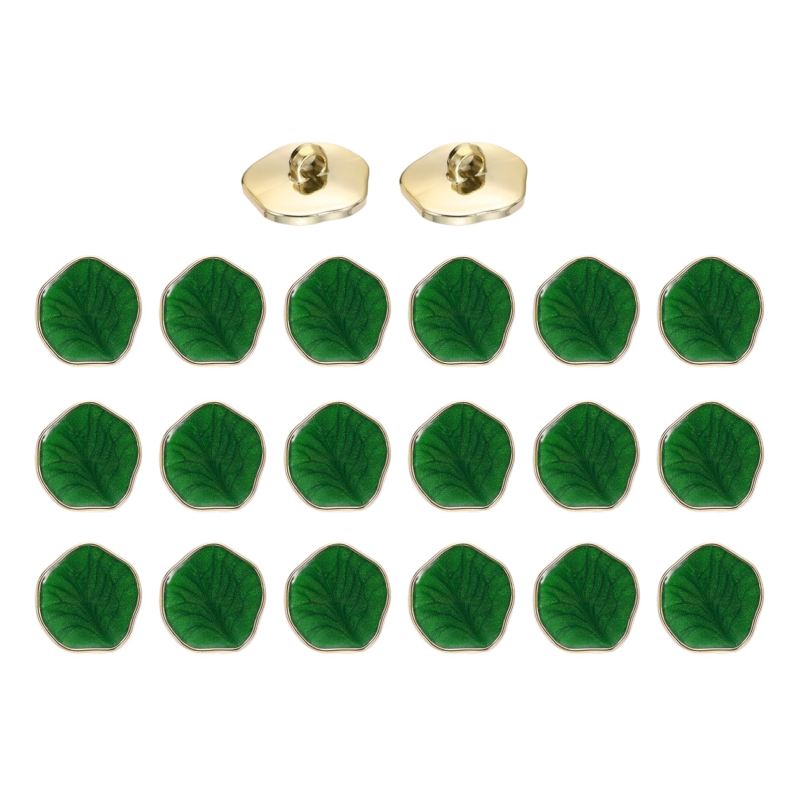 sourcing map 20Pcs Shank Buttons, 21mm/0.8" Irregular Vintage Decorative Sewing Buttons Fastener Accessories for Clothing Coat Suit Cardigan Crafts Decoration, Green