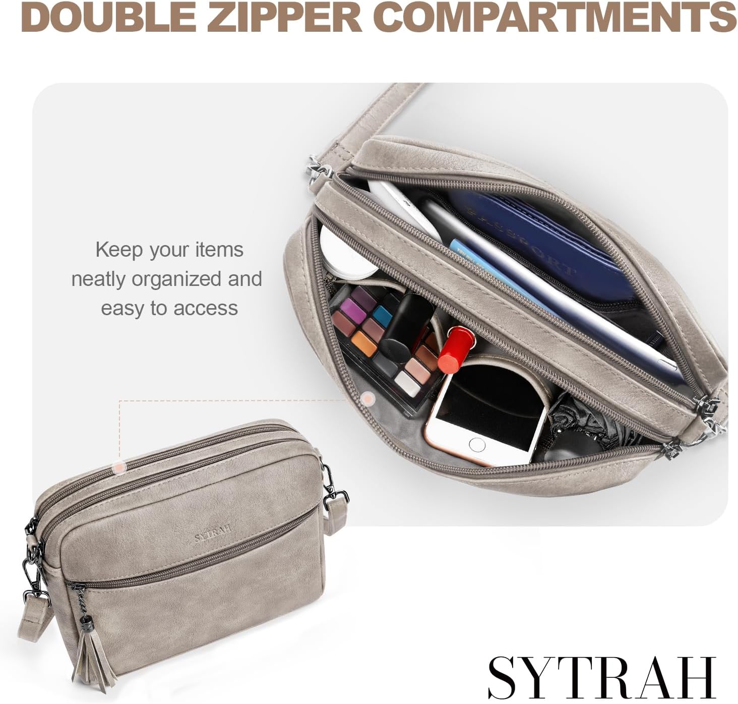 Crossbody Bags for Women, Lightweight Medium Crossbody Purse, Soft Leather Purses for Women Shoulder Handbags - Image 6