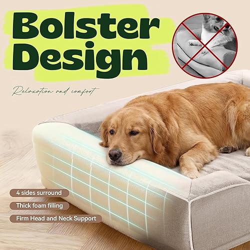 Miniatura 4 de Camas ortopédicas refrescantes extra para perros con funda extraíble lavable, sofá cama de espuma viscoelástica de gel fresco para perros gigantes