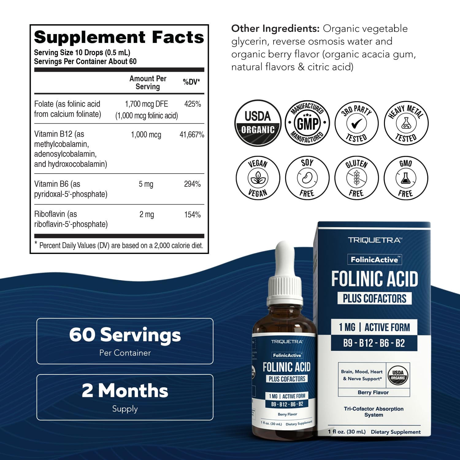 FolinicActive™ Organic Folinic Acid Liquid Drops, 1700mcg with B12, B6 & B2 — Amazon image 6