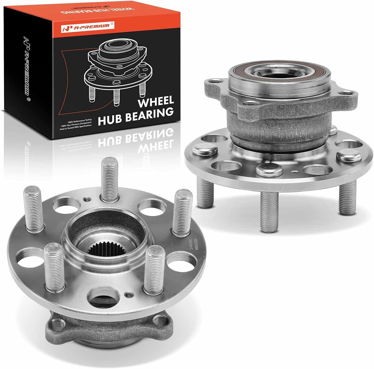 A-Premium 2 x Rear Wheel Bearing and Hub Assembly with 5-Lug Compatible with Acura TL 2009-2013, RL 2005-2012