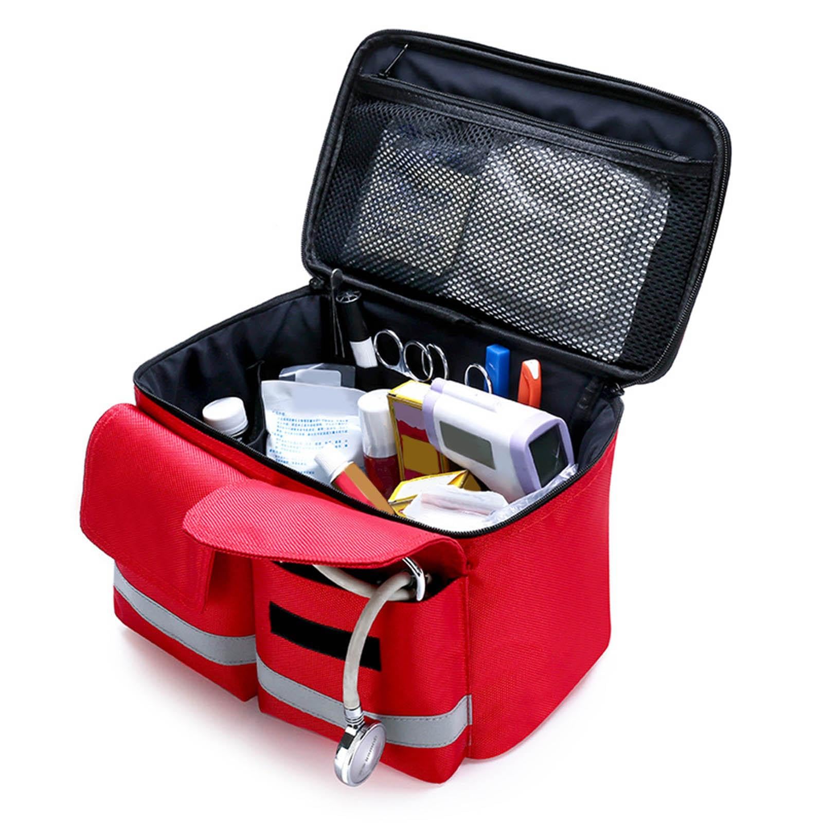 Trousse de Premiers Secours Sac à Main D'Urgence Organisateur Multiple Compartiments Imperméable Résistant à L'Usure pour Maison Voiture Bureau Extéri, Rouge