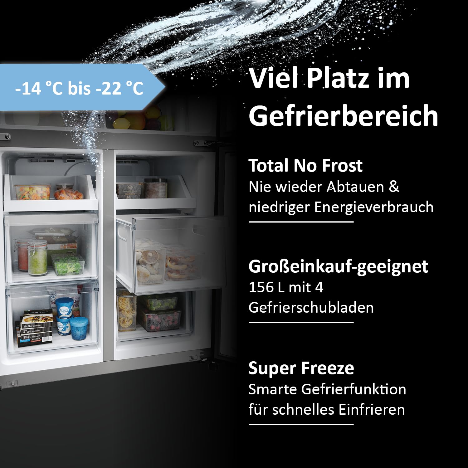 Haier Multi Door Kühl-Gefrierkombination CUBE 83 Serie 7 HCR7818DWPT | 4-türiger Kühlschrank mit Gefrierfach, XXL-Fassungsvermögen & 83cm Breite, 463L, Energieklasse D, Wasserspender & No Frost