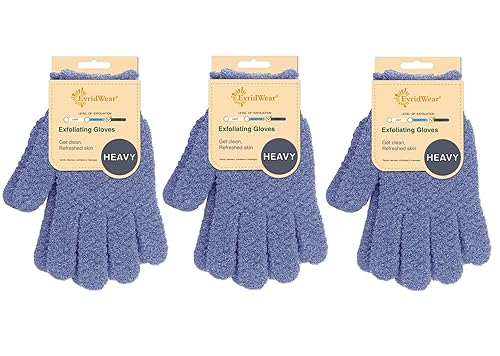 Miniatura 77 de Evridwear Guantes de baño exfoliantes de doble textura para ducha, spa, masaje y exfoliaciones corporales, removedor de células muertas de la piel