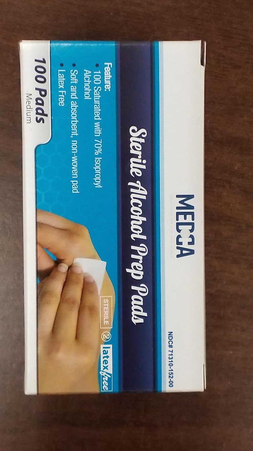 Alcohol Prep Pads, Sterile, Medium, 2-Ply Cotton Gauze - Individually Wrapped (100 Count)