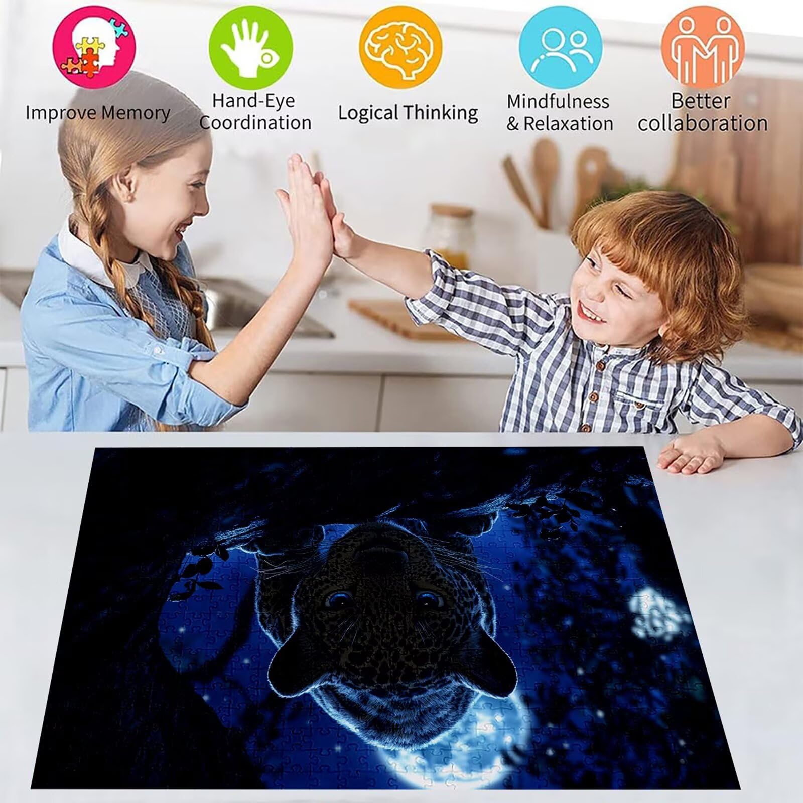Puzzle 4000 elementów leopard puzzle dla dorosłych las 141x87cm Unikalne rzemiosło klasyczne 3D drewniane układanki do rodzinnych gier aktywnych, układanka do samodzielnego wykonania nawet do