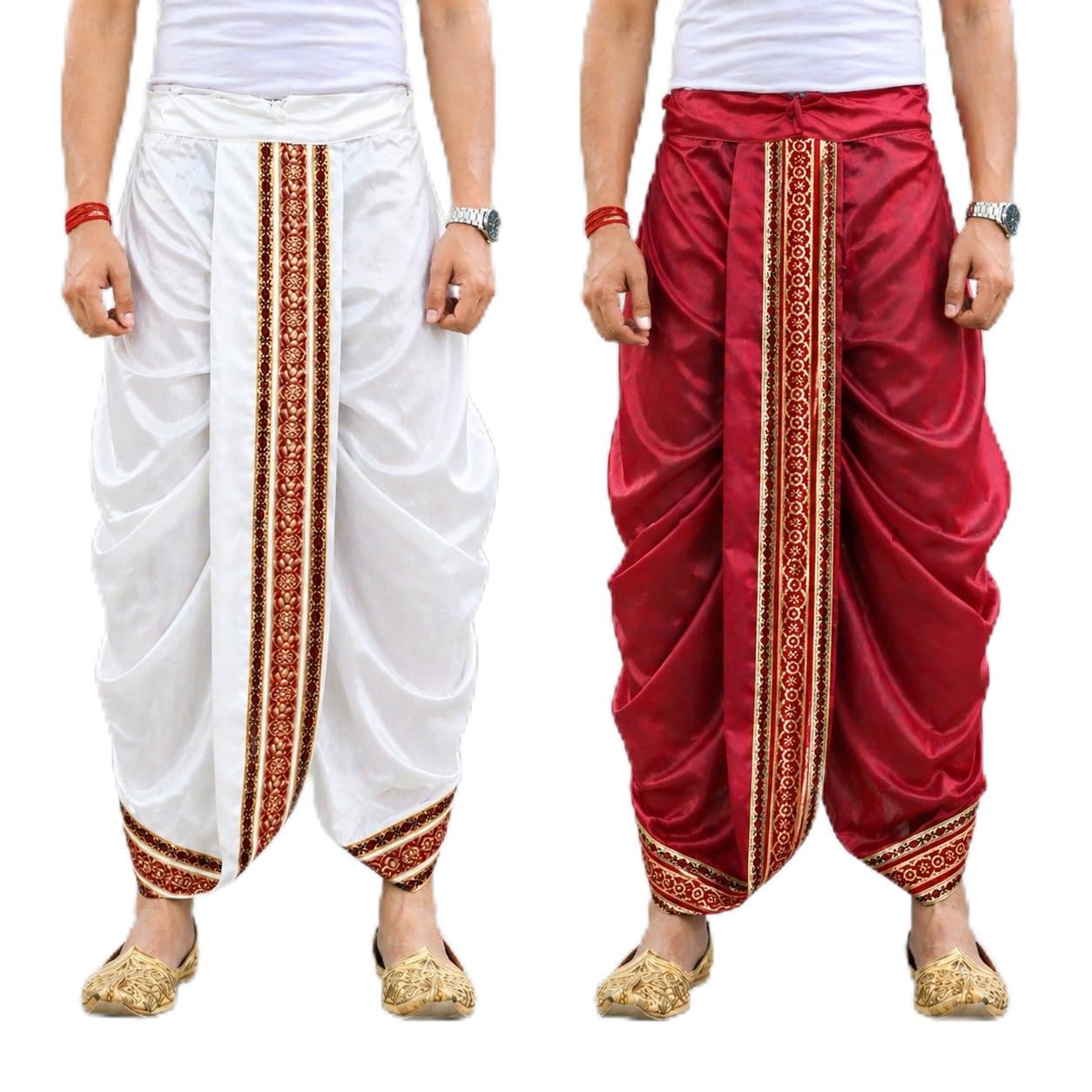 Men’s Cotton Blend Dhoti Pant | Ready-to-Wear Ethnic Dhoti | Comfortable Weddings & Festivals Wear-picture-17