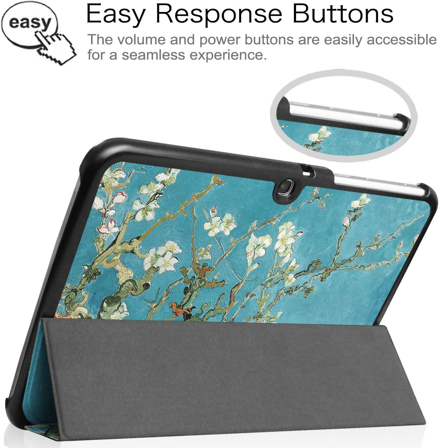 Fintie Slim Case for Samsung Galaxy Tab 4 10.1 2014 Release Model SM-T530/T531/T535, Ultra Lightweight Protective Stand Cover with Auto Sleep/Wake Feature, Blossom