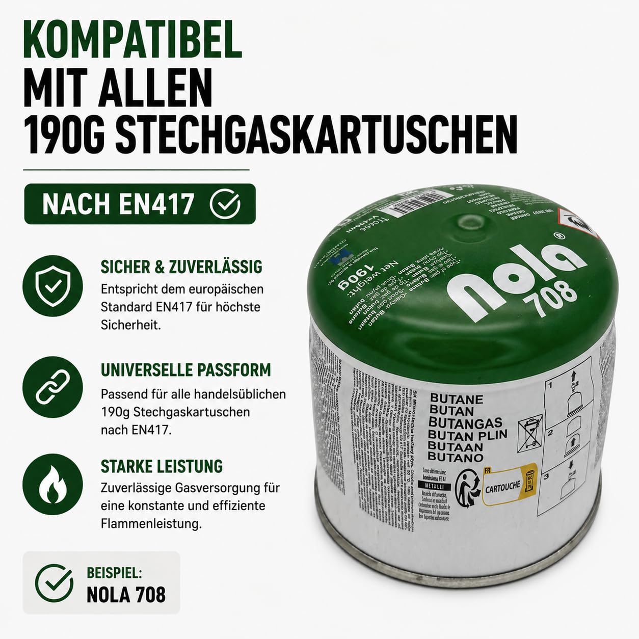 NOLA Réchaud de camping gaz perçable 190 g compact extérieur randonnée