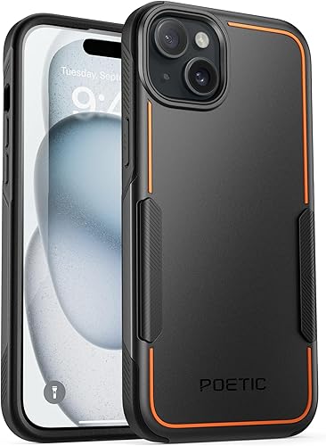 Poetic Neon Series - Funda para iPhone 15, de doble capa, resistente, resistente, ligera, delgada, a prueba de golpes, protección contra caídas,