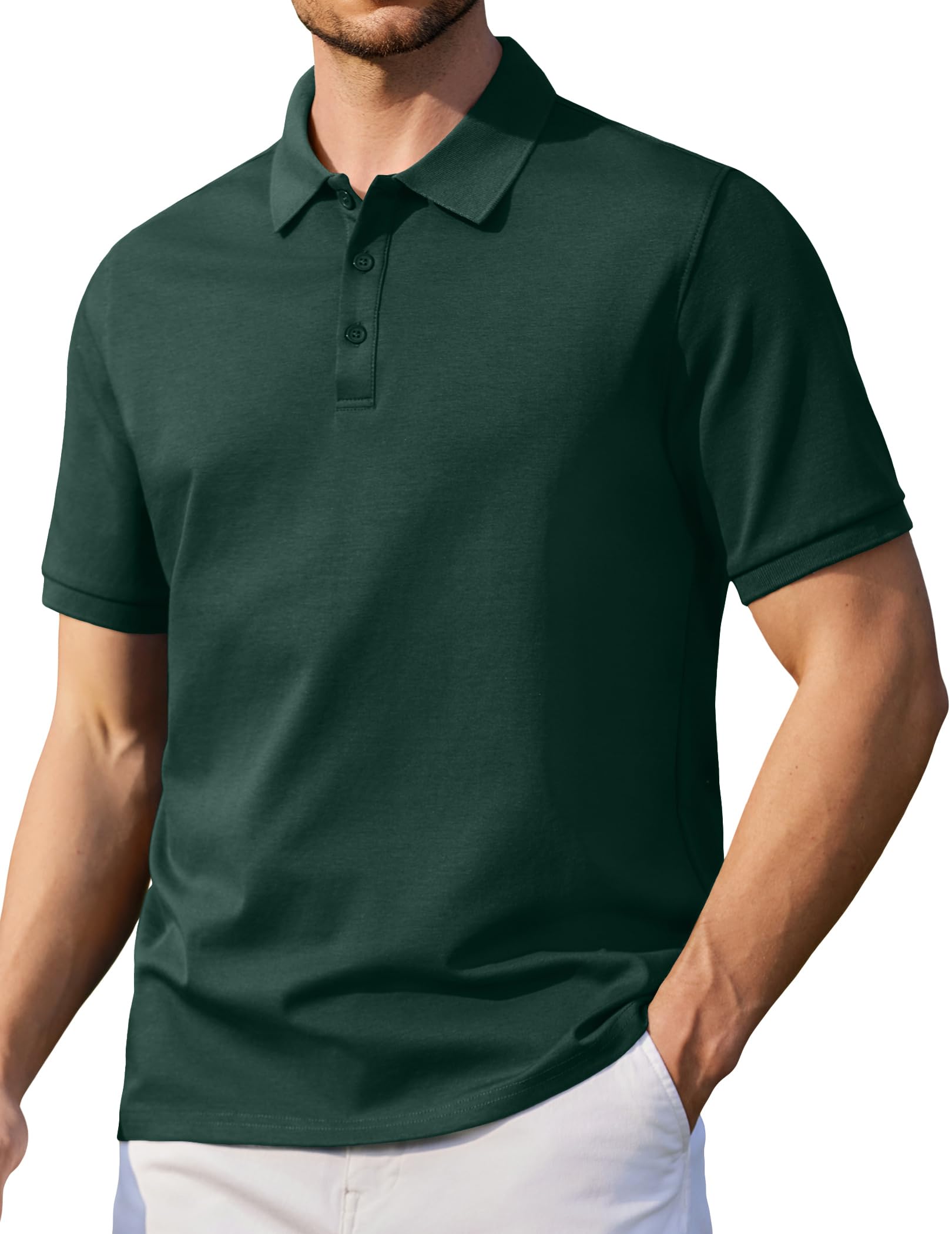 COOFANDY Poloshirt Herren Kurzarm Baumwolle Polo Shirt Basic Golf Polohemd Freizeit Sommer Polo Tshirt für Männer