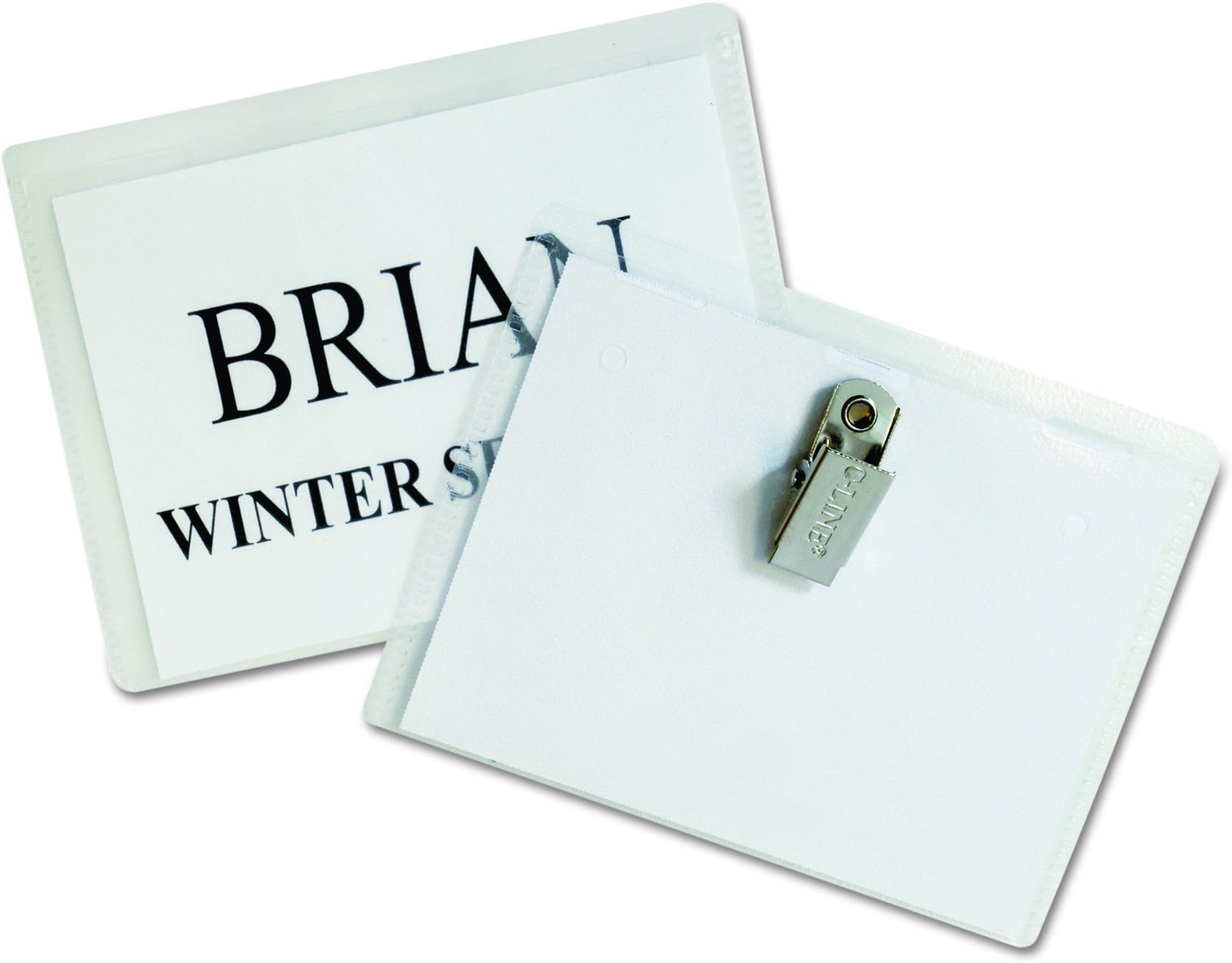 CLine Name Badge Kit with Inserts, Clip Style, Top Load