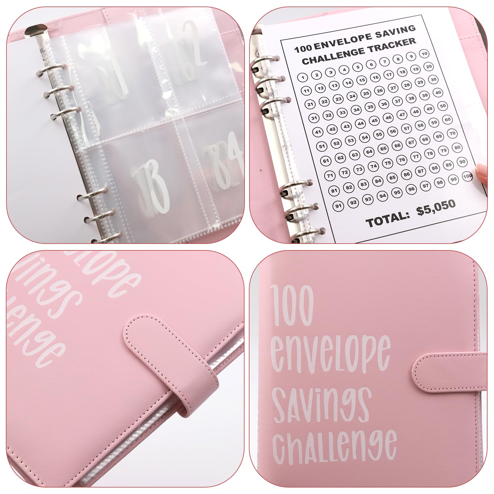 Bilancio Planner Tedesco A5 con Buste, Sfida Risparmio 5050 €, Envelope Saving Challenge