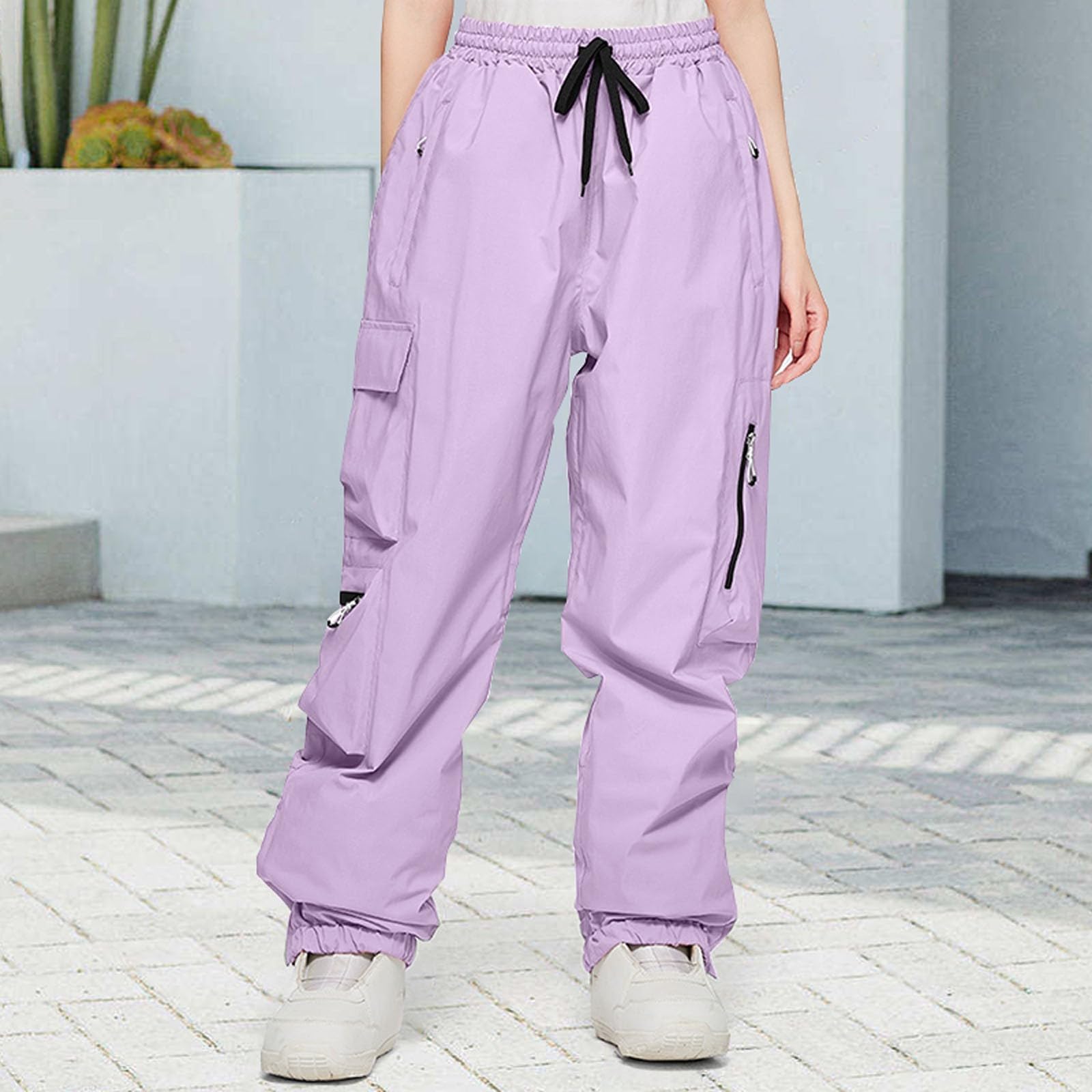 Outdoorhose Damen Wasserdicht Gefüttert - Skihose Damen Schwarz | - Trekkinghose Damen Lang Zip Off Softshellhose Outdoorhose Winddicht Warm Gefüttert Winterhose Skihose-Snowhose