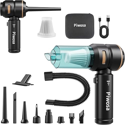 Aspiradora de mano inalámbrica, aspiradora de automóvil con motor sin escobillas, aspiradora de succión fuerte y plumeros de aire comprimido con luz