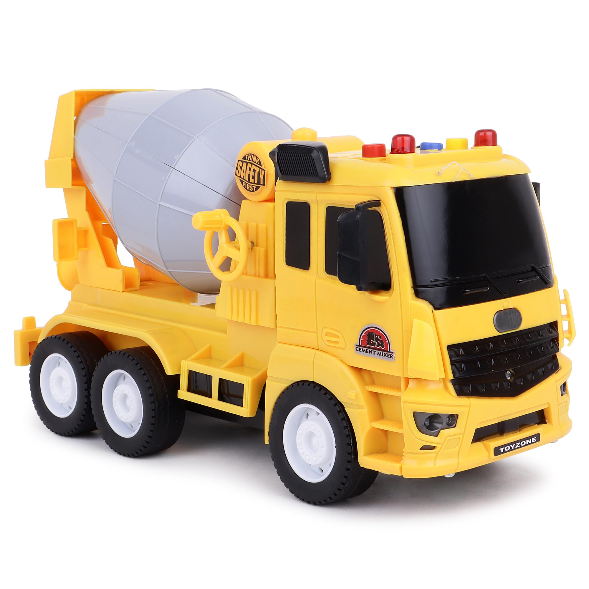Toyzone Friction Powered Toy | Vehicles Construction Truck | Unbreakable Big Size Cement Mixer Toys | Engineering Toy | Pull Back | Push and Go Crawling Toys for Boys and Girl's (Cement Mixer)