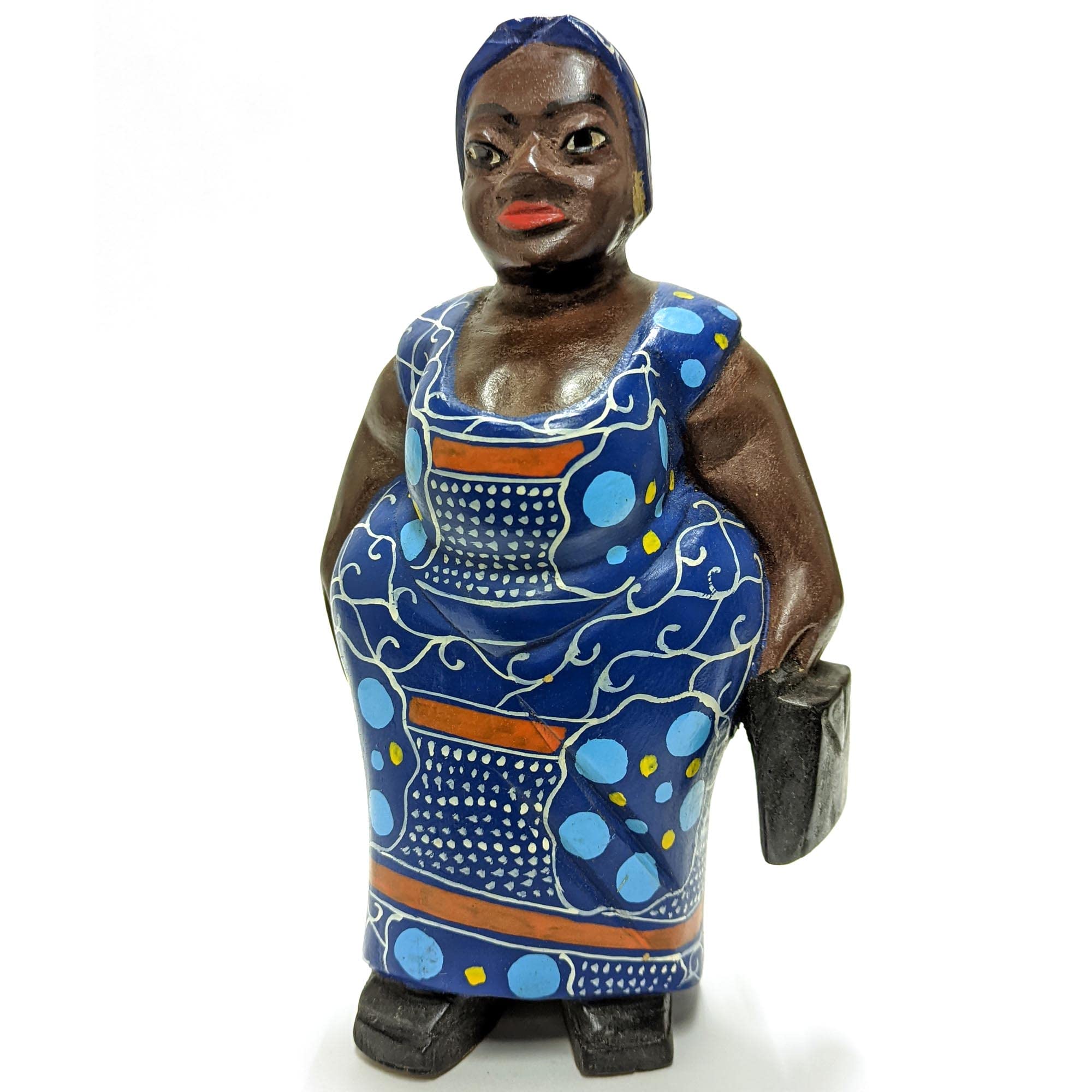 Amazon.co.jp: アフリカンマダム コロン人形 30cm インテリア 木彫品 