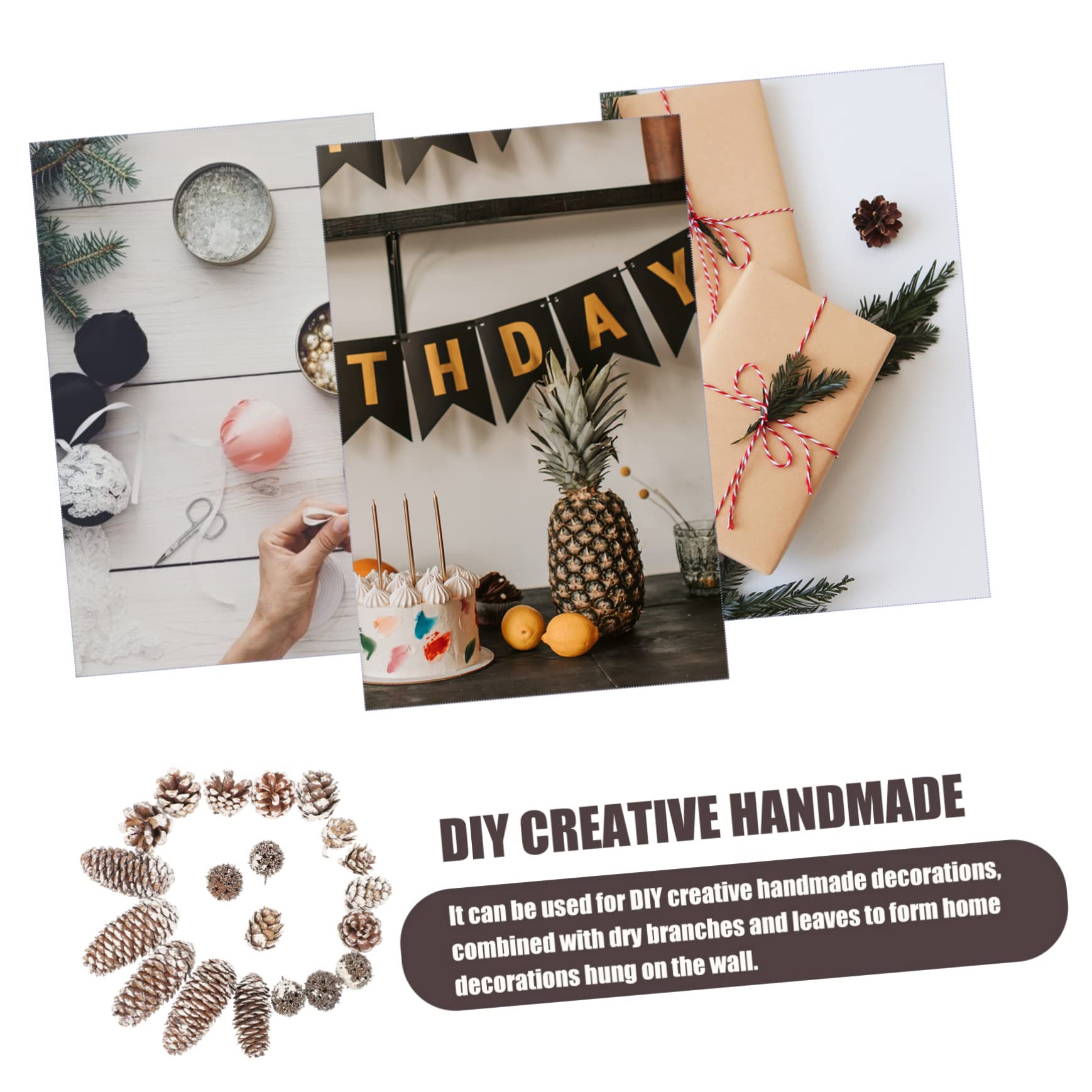 Uonlytech 2 Set Secche per Decorazioni Natalizie Kit Creativo per Fai da Te Materiale per Decorare Case Uffici e Festivi